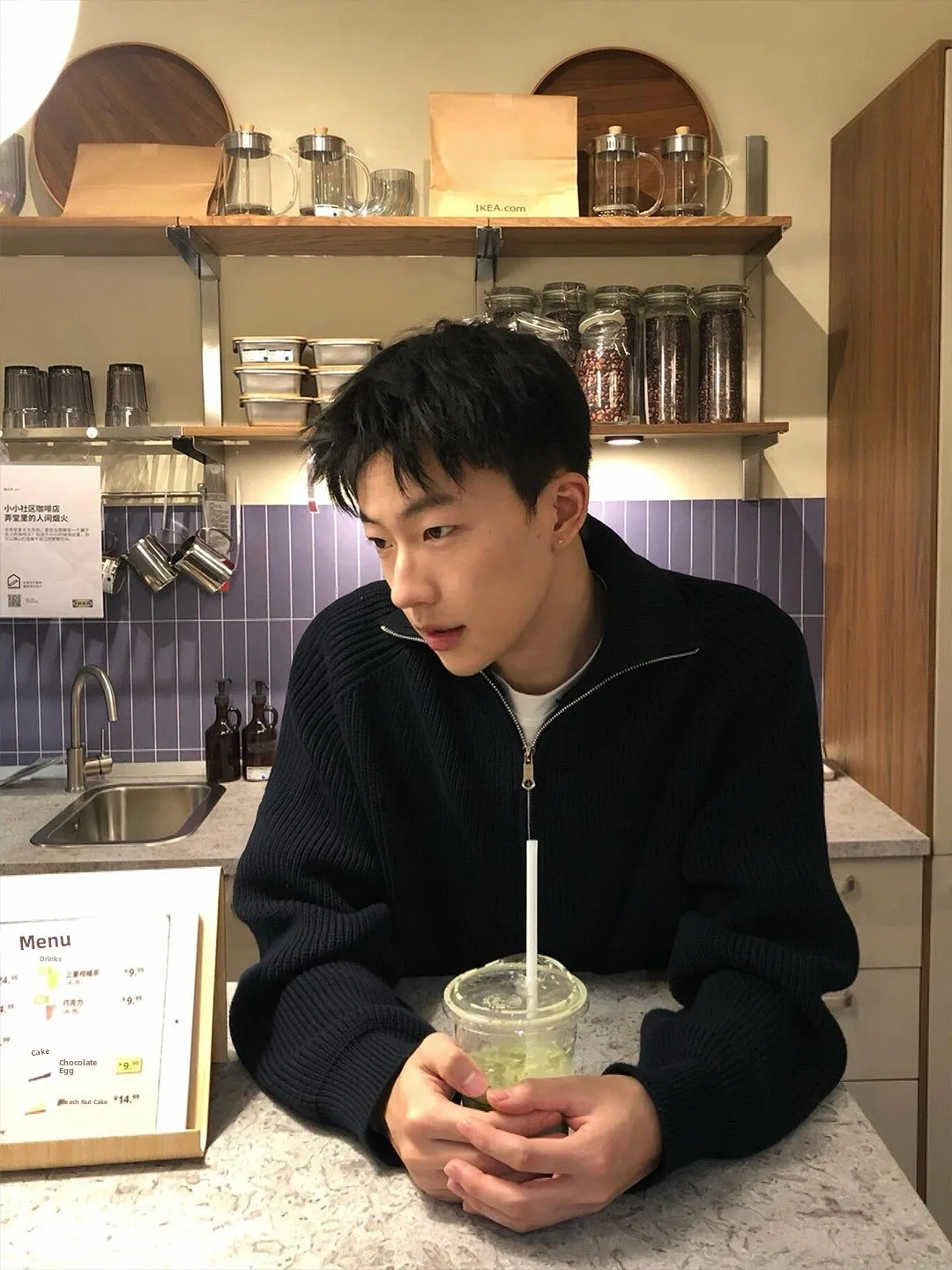 

Мужской кардиган Cleanfit с воротником-стойкой на молнии, вязаный, в корейском стиле, американское ретро, осенняя верхняя одежда, повседневный свободный крой