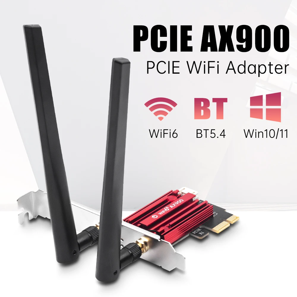WiFi 6 AX900 PCIE WiFi Adapter BT5.4 802.11AX Dual-band 2.4G/5GHz Wireless Network Card for Desktop Win 10/11