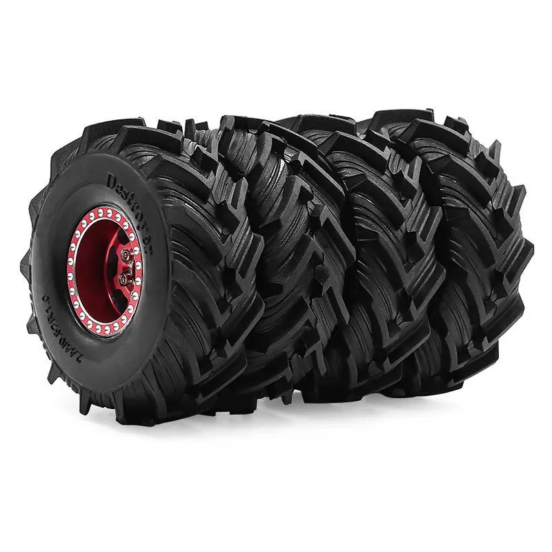 Opony i felgi Beadlock 1.0 cala do modeli RC 1/18 TRX4M, 1/24 SCX24 RC Crawler, opony Beadlock 1.0 z felgami z aluminium.