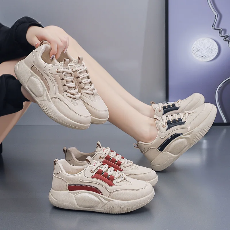 Veelzijdige Sneakers Met Dikke Zolen Voor Vrouwen, Casual Sportschoenen, Nieuw, 2024