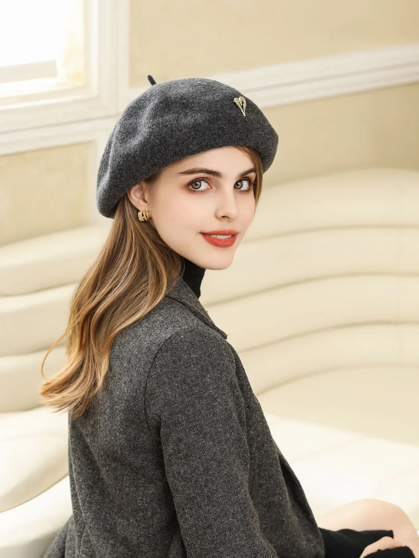 Autumn and Winter Korean Retro Art Elegant Temperament Versatile Fashion Big Head Circumference Face Revealing Small Bailey Hat