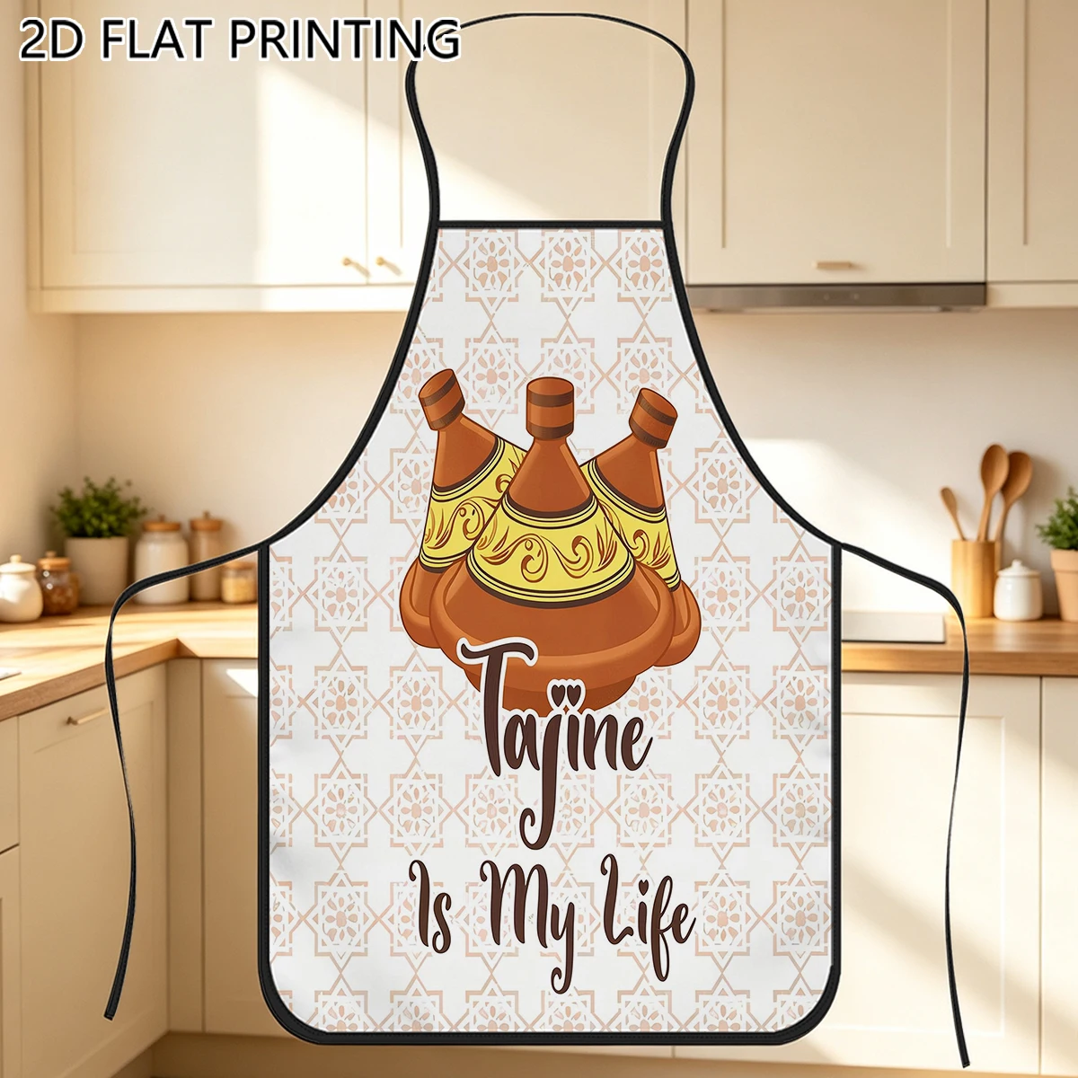 1pc Tajine Pot Pattern Apron For Cooking Enthusiast Home Kitchen Meal Making Use