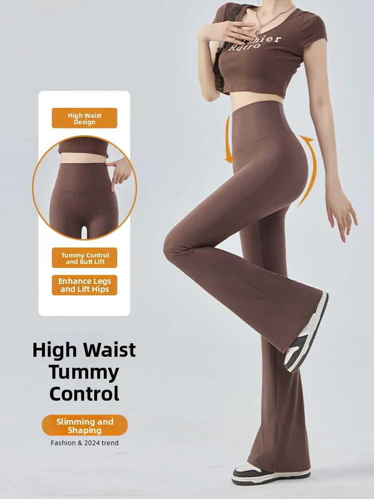 

Slim Fit Sharkskin Yoga Pants High Waist Tummy Control Thin Women's Long Pants Base Layer Pants Spring Summer New Arrival