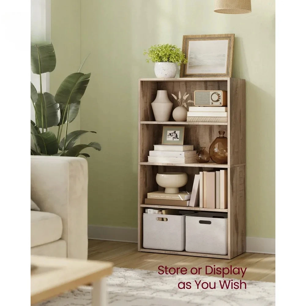 

4-уровневый открытый книжный шкаф, 9,4×23,6×42,4 дюйма, для гостиной и домашнего офиса