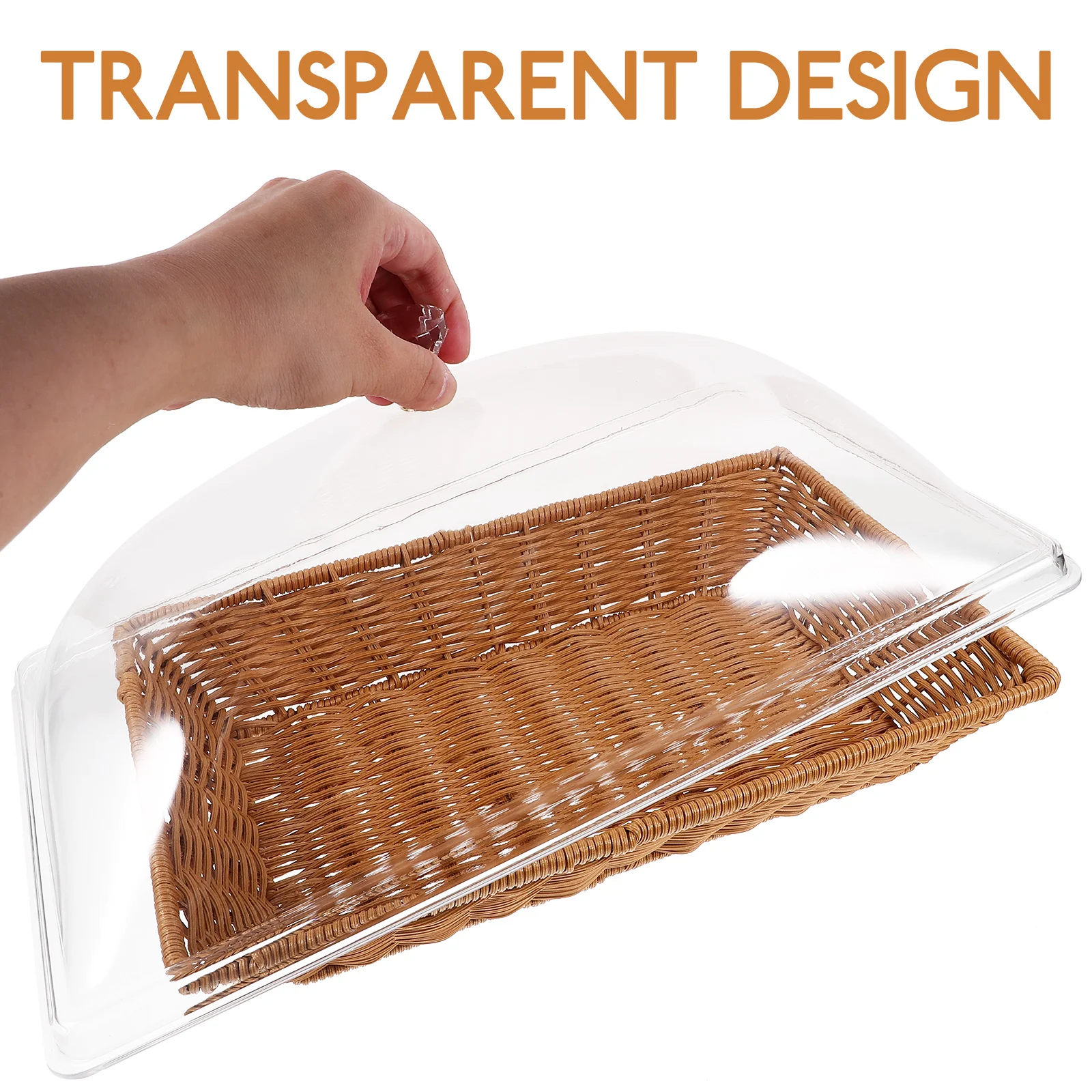 

Food Fresh-keeping Basket Serving Bread Baskets for Table Artificial Imitation Rattan Tray Acrylic