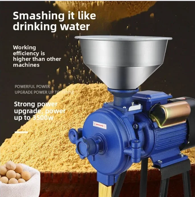 220V Household Electric Corn Grinder, Small Grain Feed Pellet Making Machine, Electric Grain Crusher for Farm Livestock Breeding