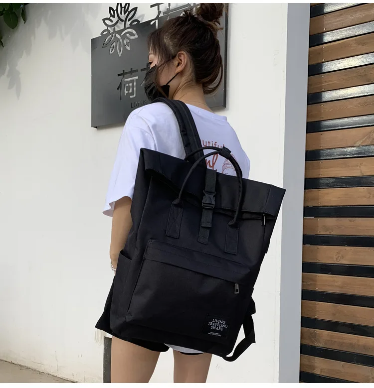 Female Cute College Backpack Girl Travel Book Backpack Foldable large capacity Ladies Canvas Bag Women Laptop Men School Bags 가방