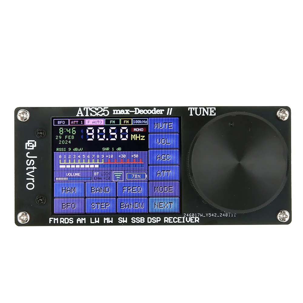 ATS25 Max Decoder II BT VersioncFM SW SSB MW LW Receiver With 2.4 Touch Screen
