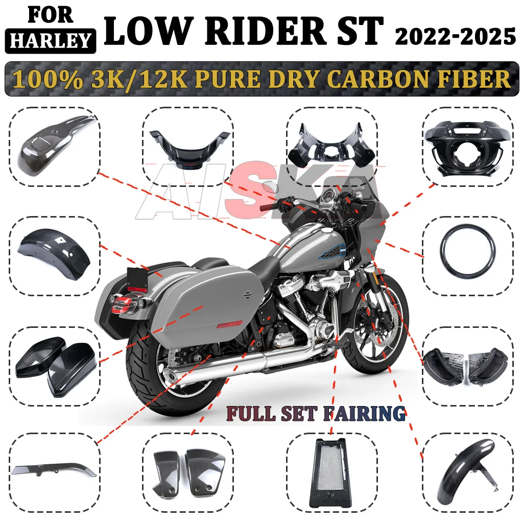 

For Harley Davidson Softail Low Rider S/ST 117 2022 2023 2024 2025 Motorcycle Carbon Fiber Fender Tank Headlight Fairing Guards