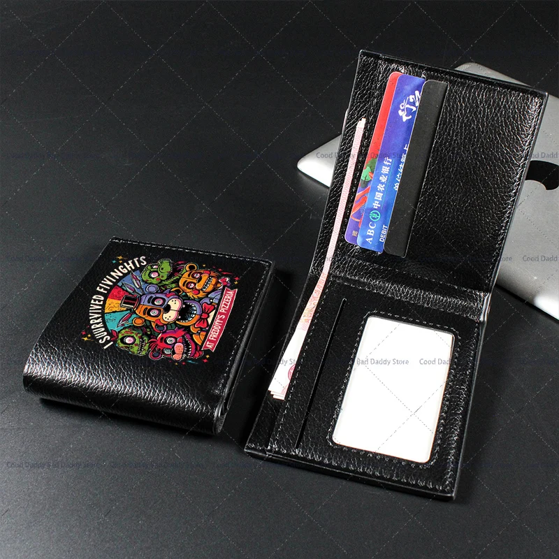 محفظة FNAF للأطفال محفظة خمس ليالٍ في فريدي طباعة حاملي بطاقات الائتمان بولي Leather الجلود المال كليب موضة عيد الميلاد Moneybag الرجال الهدايا