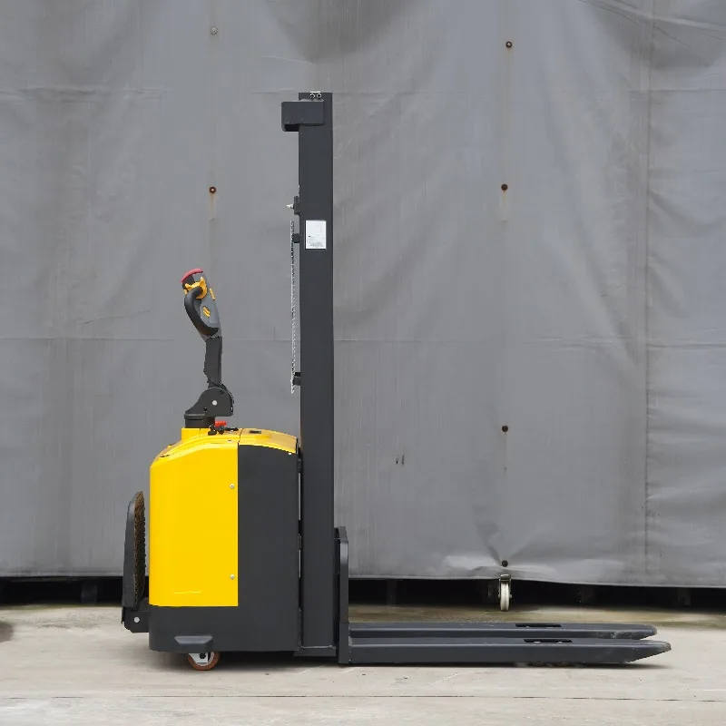 Stand-On Straddle Leg Electric Stacker 1.5 Ton 1500kg 24V CE Curtis 3.5m Lifting Height Economical Pallet Lifter