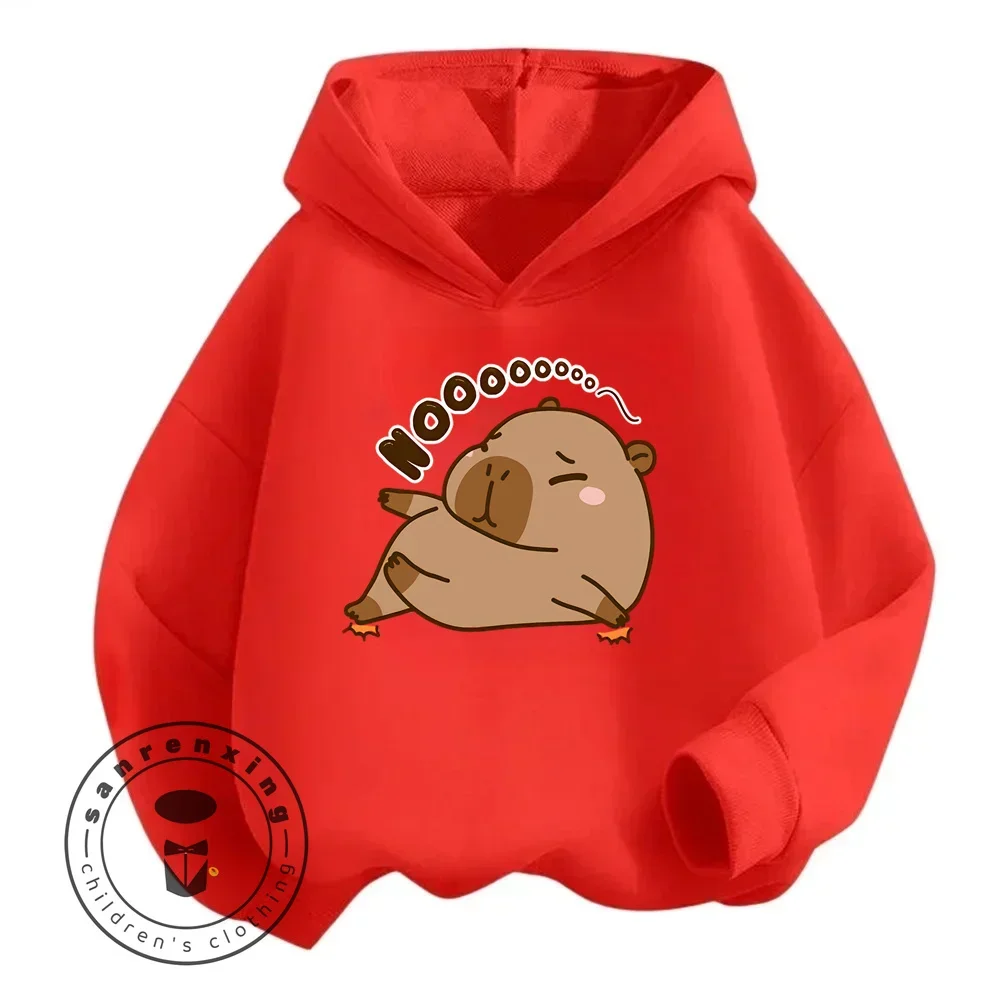 Super Cute Long Sleeve Garments with Capybara Cartoon Characters Design Ideal Children Boys Girls Spring and Autumn Hoodie