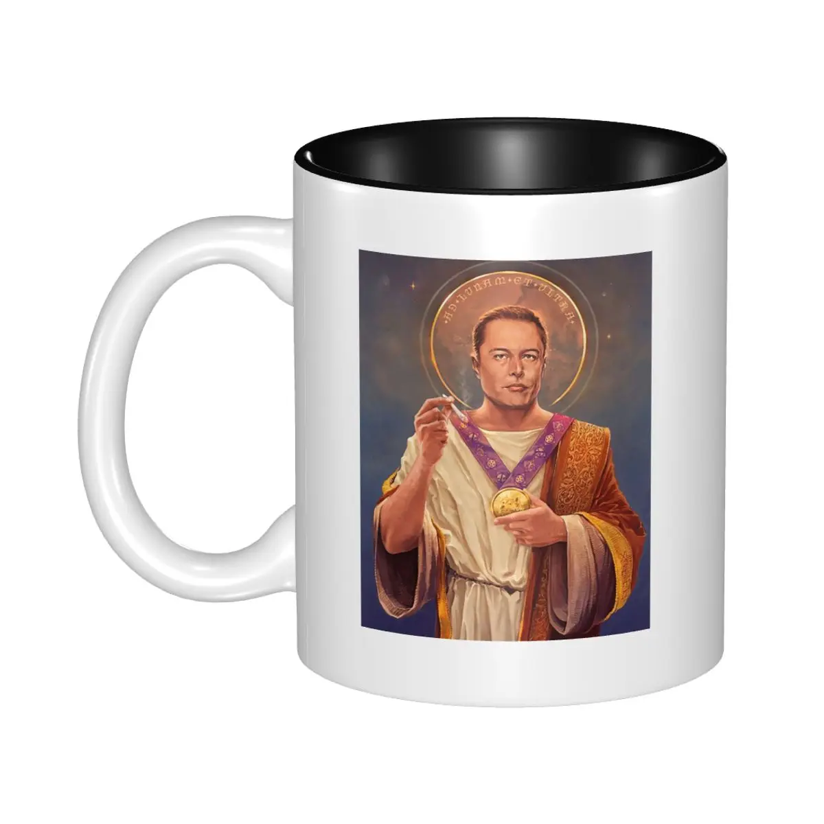 Saint Elon Of Musk, Elon Musk Original Religious Painting Mug Ceramic Coffee Cups Tea Mugs Milk Cup Drinkware Gift for Friends