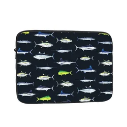 SPORTFISH Pattern Dark Tuna Notebook Laptop Bag Case Pouch 10 12 13 15 17 Inch For Macbook Air Pro Tablet Shockproof Case Bag