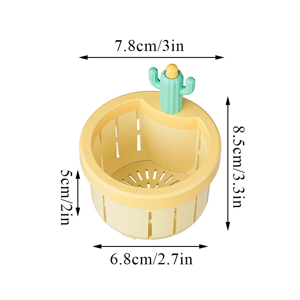 サボテン型キッチンシンク排水ストレーナー、ハンドル付き、ソフトフィルタートラップ、フードサグ、キッチンアクセサリー、1個、2個
