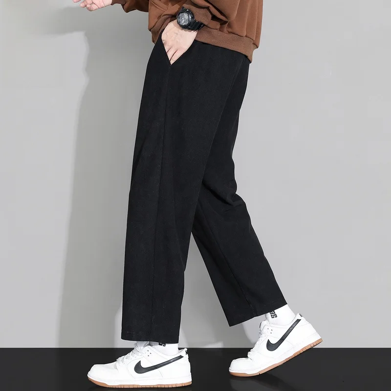 

Мужские вельветовые брюки свободного кроя, прямые, повседневные, весна 2026, модные, молодежные, спортивные, немнущиеся