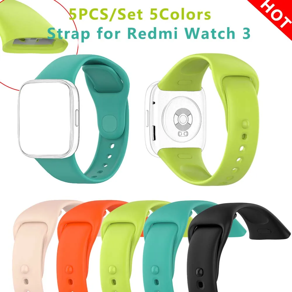 Pulseira de Silicone para Redmi Watch 3, Bracelete para Smartwatch Xiaomi Redmi3, Acessório de Correia