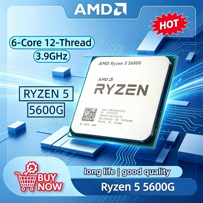 AMD Ryzen 5 5600G R5 5600G 3.9GHz 6-Core 12-Thread 65W CPU LGA AM4