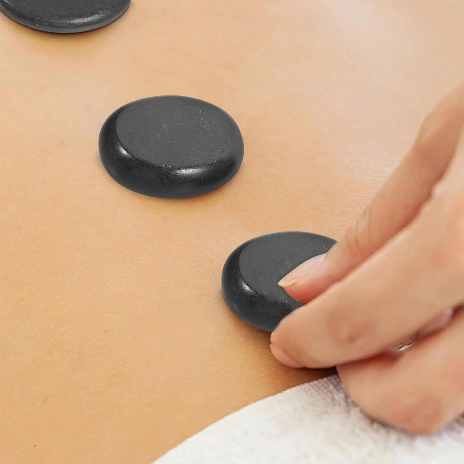 6-delige spa-massagestenen Heet verwarmde voetmassage-energie voor The Rock Black Mini