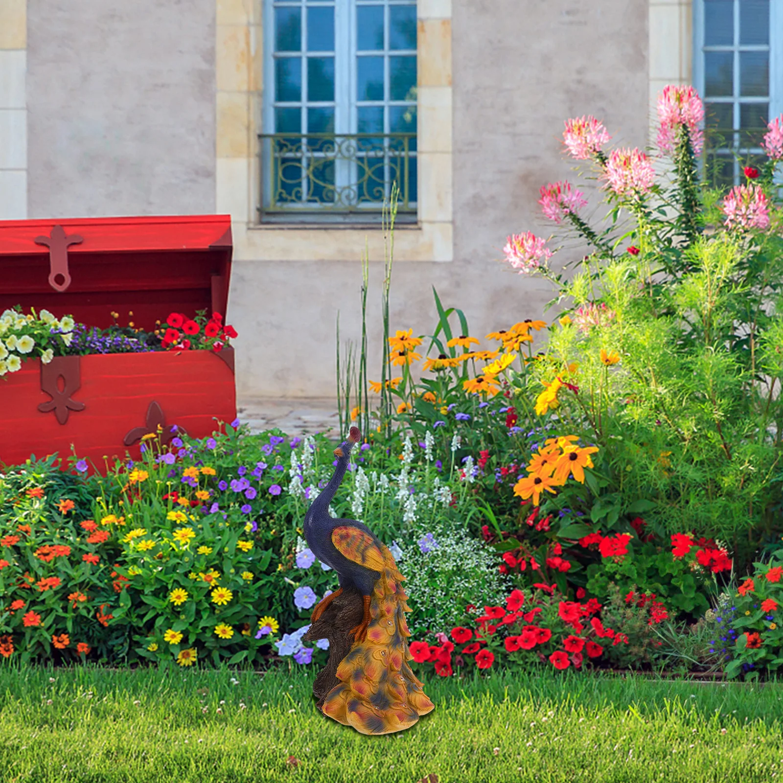 

Resin Peacock Garden Sculpture Solar Outdoor Yard Light Decorative Landscape Lamp for Garden Patio Pathway Decoration