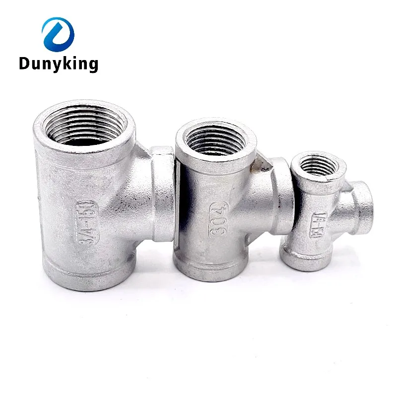 Adapter ze stali nierdzewnej 1/8 "1/4" 3/8 "1/2" 3/4 "1" 1-1/4 "1-1/2" gwint żeński BSP łącznik do rury wodociągowej 3 way Tee Adapter SS 304