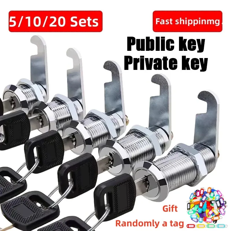 5/10Sets Drawer lock Cabinet Lock Mail Box Locker Cam Lock Cupboard Door Tongue Lock With 2 Key Furniture Hardware fechadura