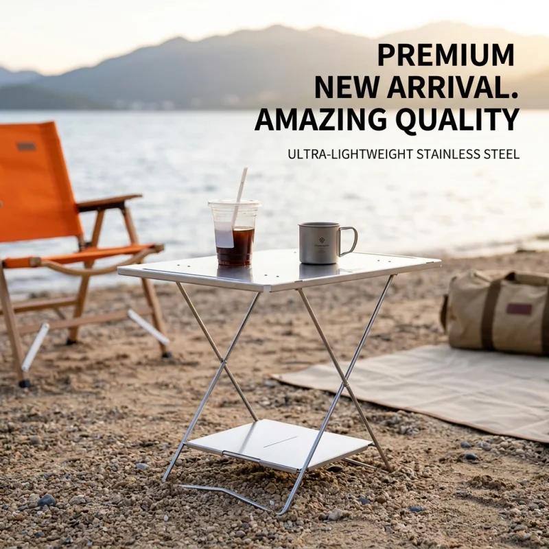 Outdoor Stainless Steel Folding Table Picnic Tactical Table Multifunctional IGT Extension Table Portable Lightweight Desk
