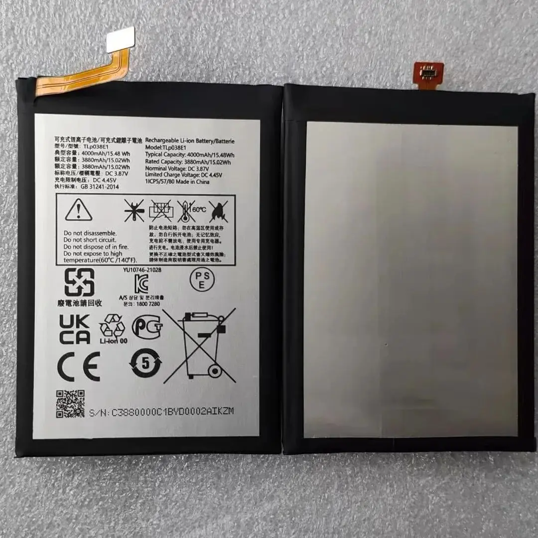 

Новинка 4000 мАч TLp038E1 TLp038E7 Сменный аккумулятор для Alcatel TCL Stylus 5G 6,81 "T779 T779W батареи