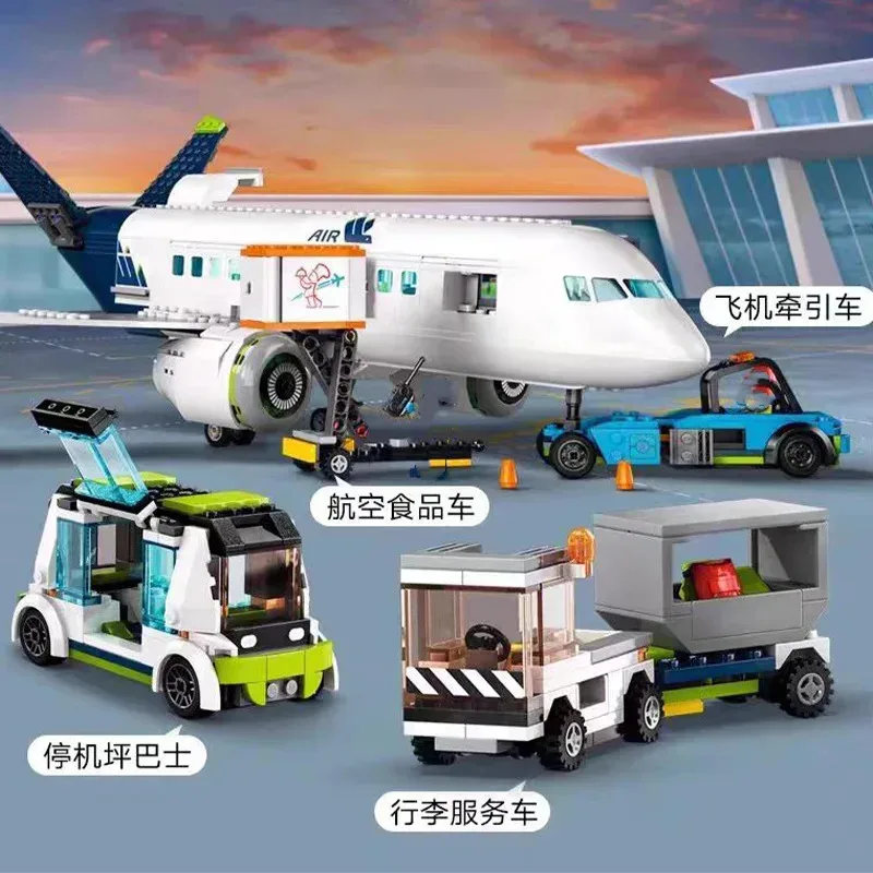 Compatible Brands Brick Sets City Series Building Blocks 60367 Aircraft Passenger Airplane Terminal Plane MOC Toys Kids Gift