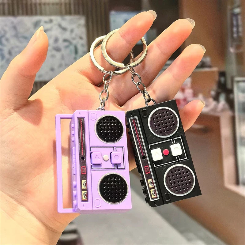 

Funny Retro Radio Shape Keychain Tape Recorder Pendant Key Ring Bag Hanging Decoration
