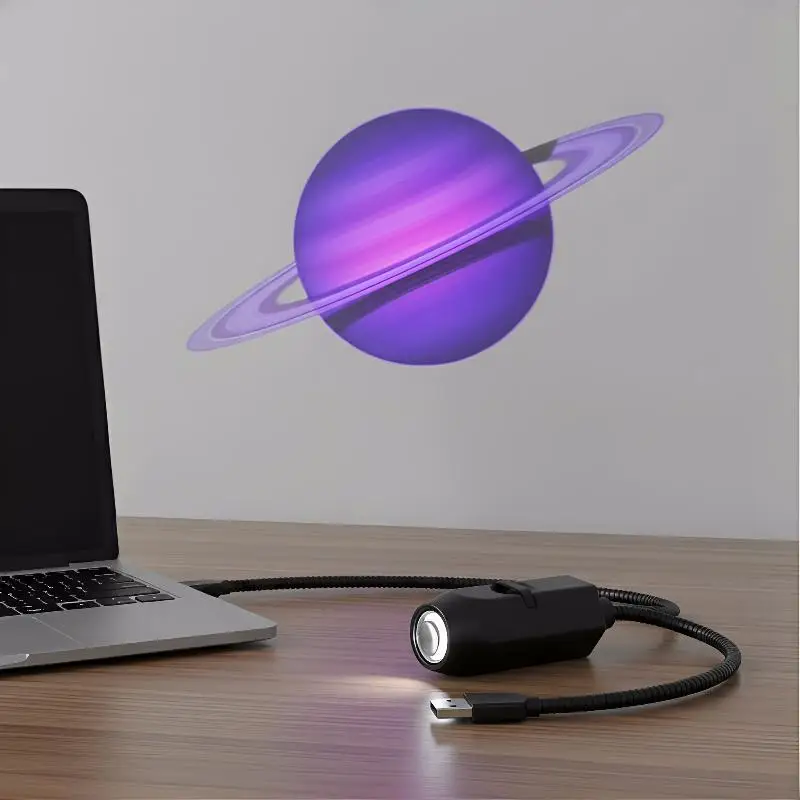 USB Starry Sky Projector Night Light Moon Earth Ceiling Lamp Remote Control 360 Degree Rotating Ambiance Light for Home Bedroom