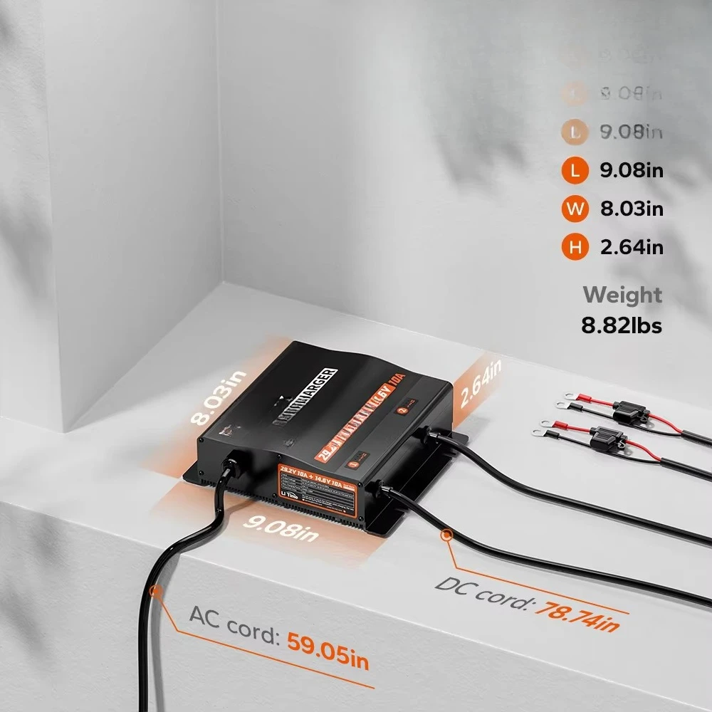 12V 24v dual 10A lithium battery charger compatible with overheating and overcurrent protection charger