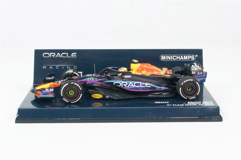 MINICHAMPS 1:43 ORACLE RACING RB19 - #1 MAX / #11 SERGIO PEREZ 2023 Miami champion Resin Model Car