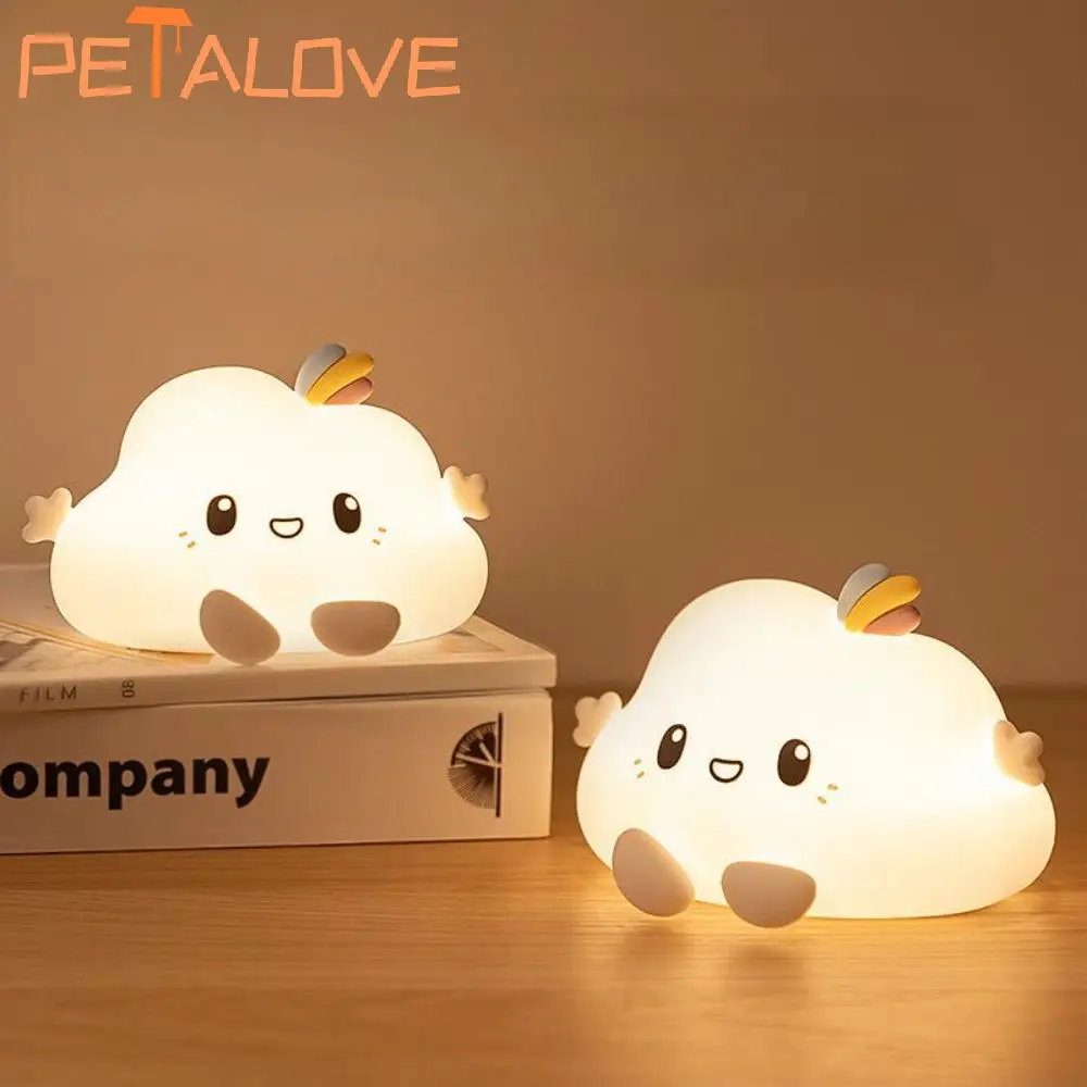 Luce notturna Panda Animale Regalo adorabile Anatra Coniglio Cane Lampada in silicone carina Pat Control Luce calda morbida colorata USB ricaricabile