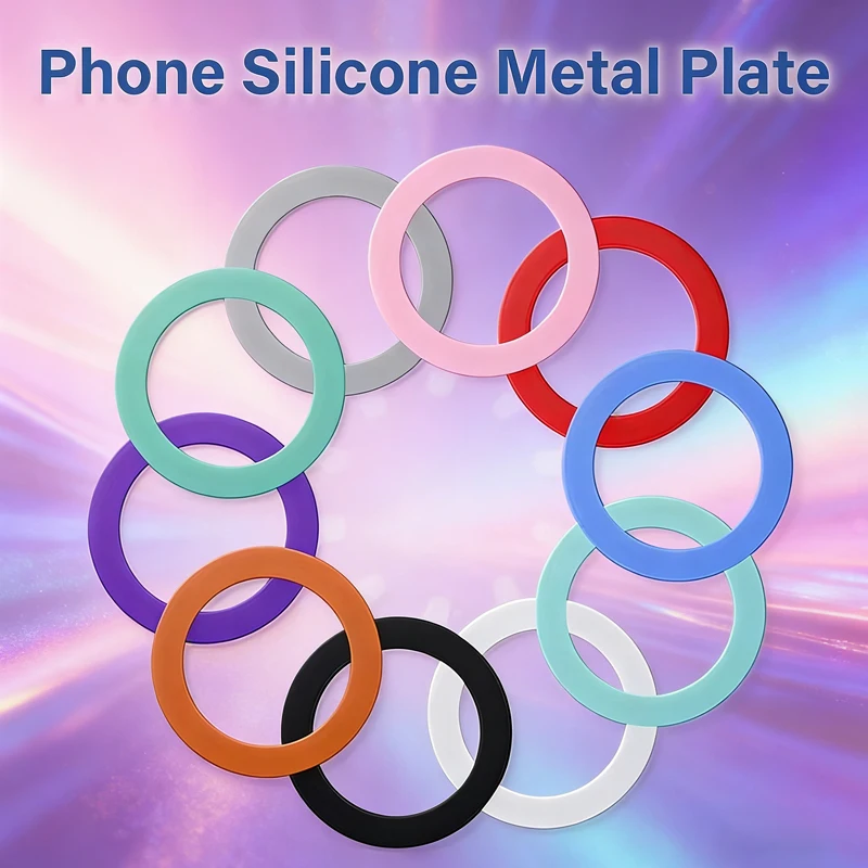 1/3/5 Stück Telefon-Silikon-Metallplatten für Magsafe, universelle ultradünne Aufkleberplatte für kabelloses Laden, Eisenbleche für iPhone