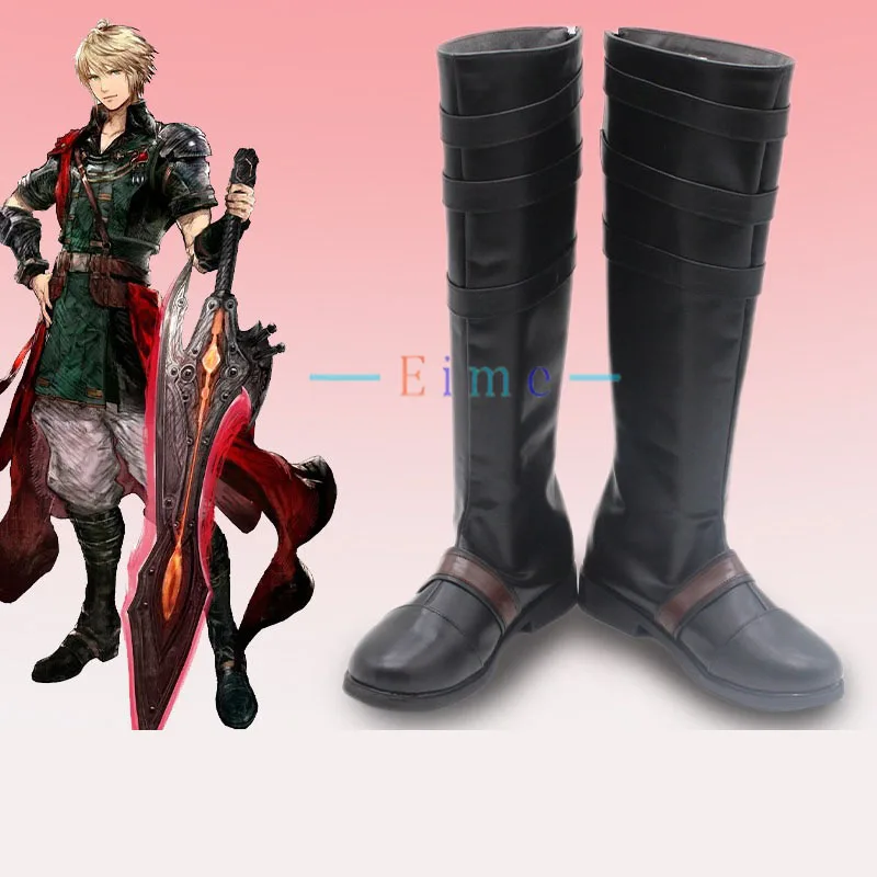 Rain Cosplay Shoes Halloween Carnival Boots Game Cosplay Props Black PU Leather Shoes Custom Made