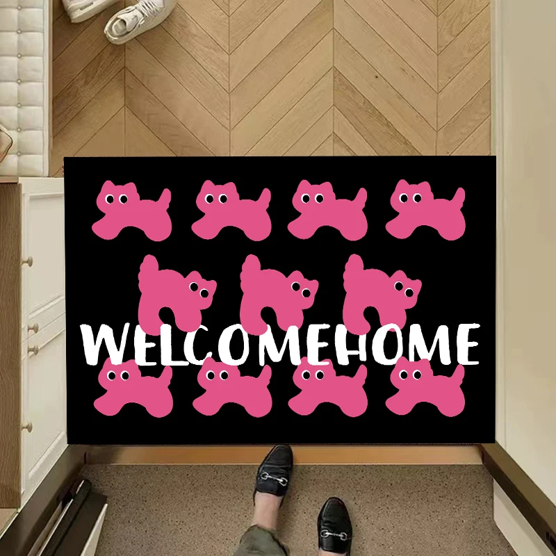 

Funny Pink Cats Entrance Doormat, Anti-slip Rubber Floor Mats, Ins Style Porch Rug,Entryway Door Mat, Home Decor Carpet