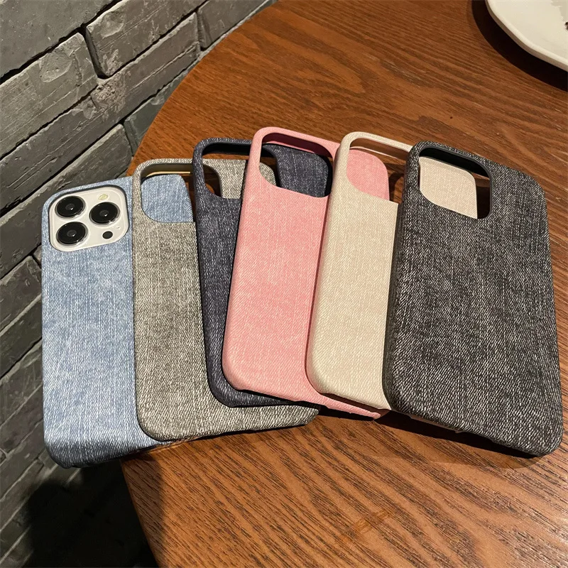 

Anti Drop Ultra-thin Phone Casecreative Denim Linen Pattern Suitable Simple Personalized and for IPhone16 15 14 13 12 11 ProMax