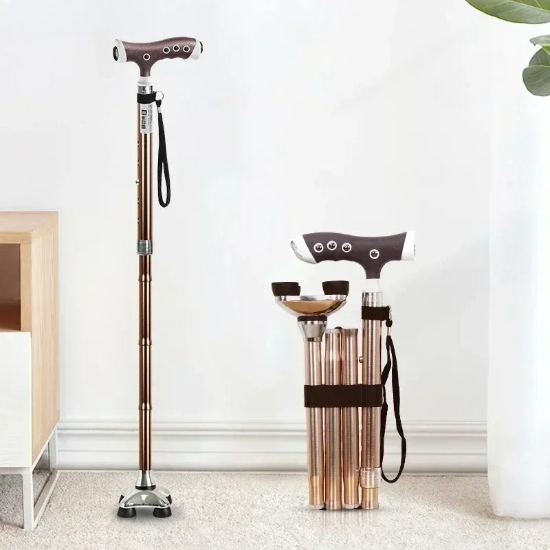 

2024 The latest model medical aluminium walking sticking folding portable led walking stick for old people postmodern