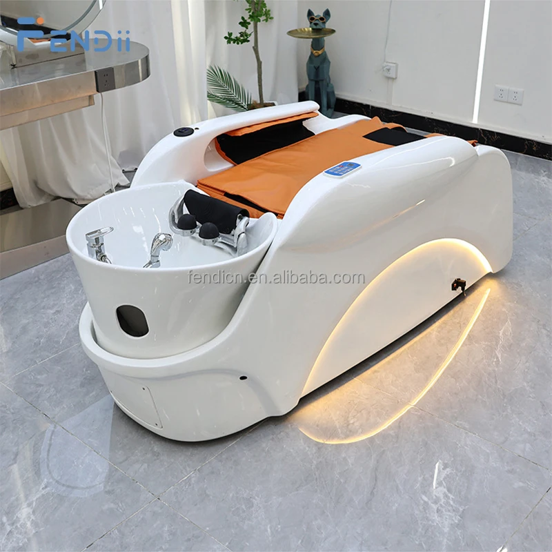 High End Salon Furniture Water Circulation Head Spa Bed Electric Massage Shampoo Bed