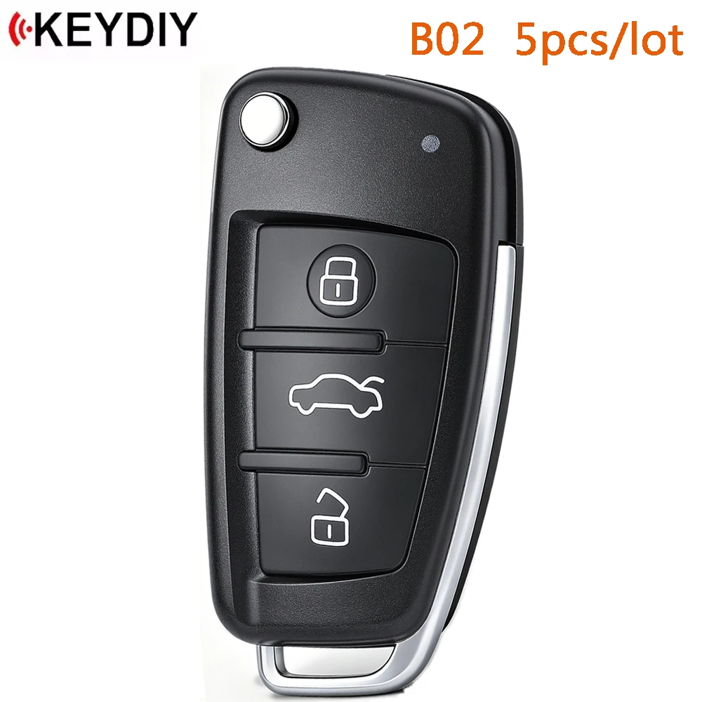 5pcs/lot KEYDIY B02 Smart Remote Key for Audi Style 3 Buttons KD B Series for KD900 KD900+ URG200 KD-X2 Mini KD