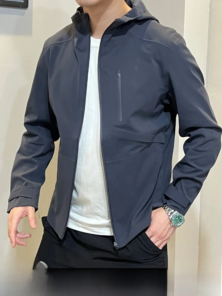 

Busin Travel Series High-End Full Prure Glue Outdoor Soft ell Jaet Waterproof Breathable Tear-Resistant Youth Faion