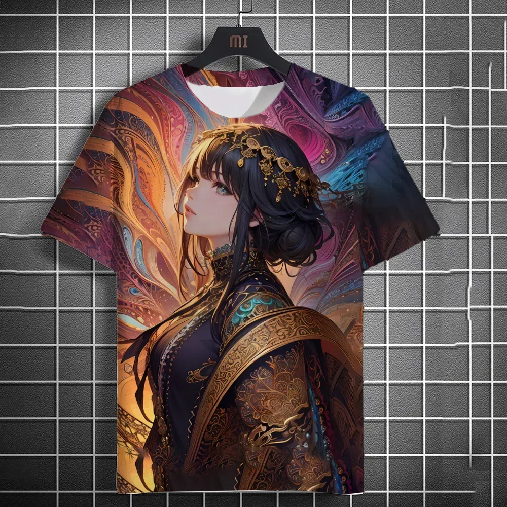 Herren-T-Shirt, 3D-Druck, Anime-Motiv, sexy, bedrucktes T-Shirt, lässiges, lockeres T-Shirt mit kurzen Ärmeln, Herren-Hauskleidung, Oberteil. – Detail 12