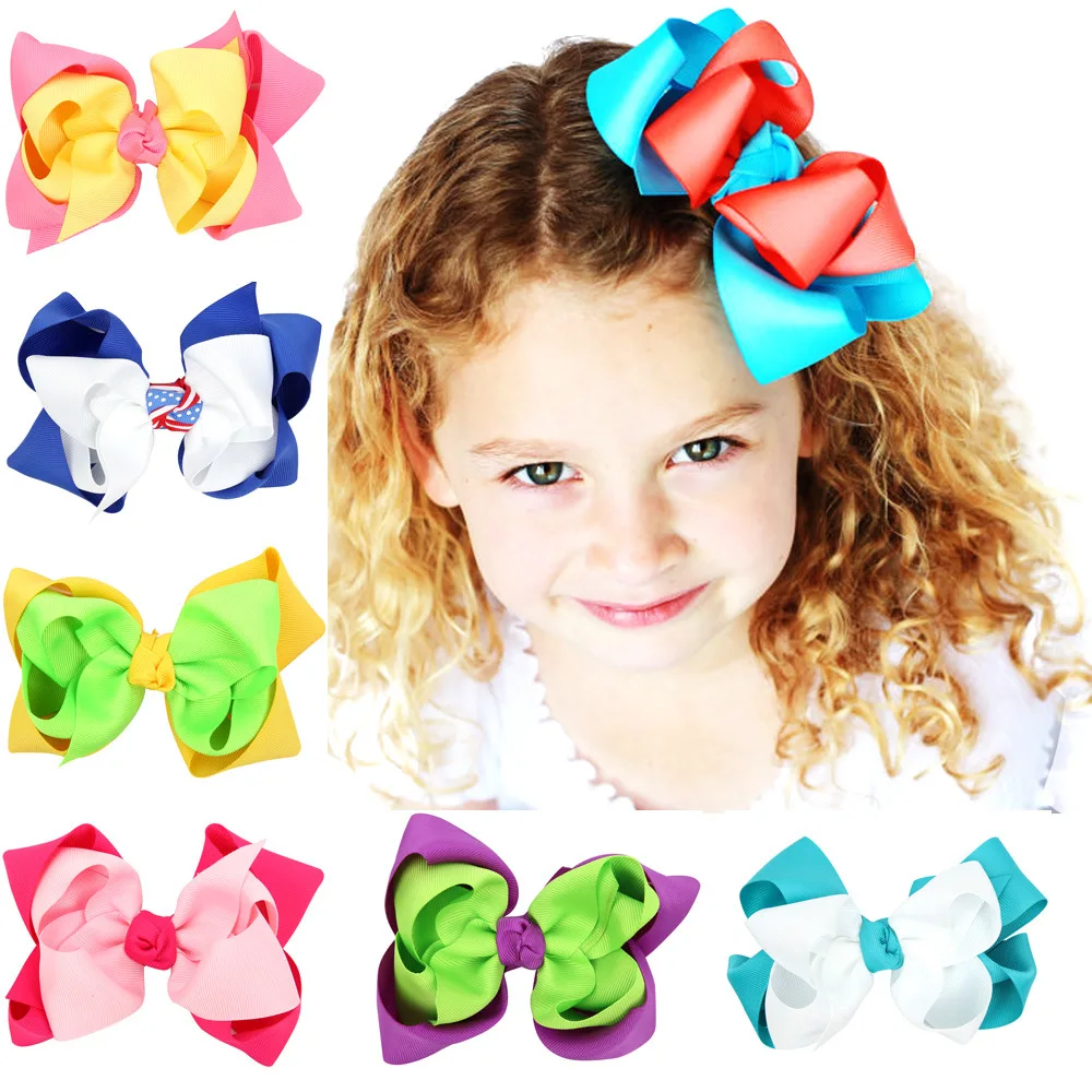 

Girl's Bow Hair Clips Double Bows Grosgrain Hair Barrette Cute Bubble Solid Color Bowknots Hair Alligator Decorative Headdress