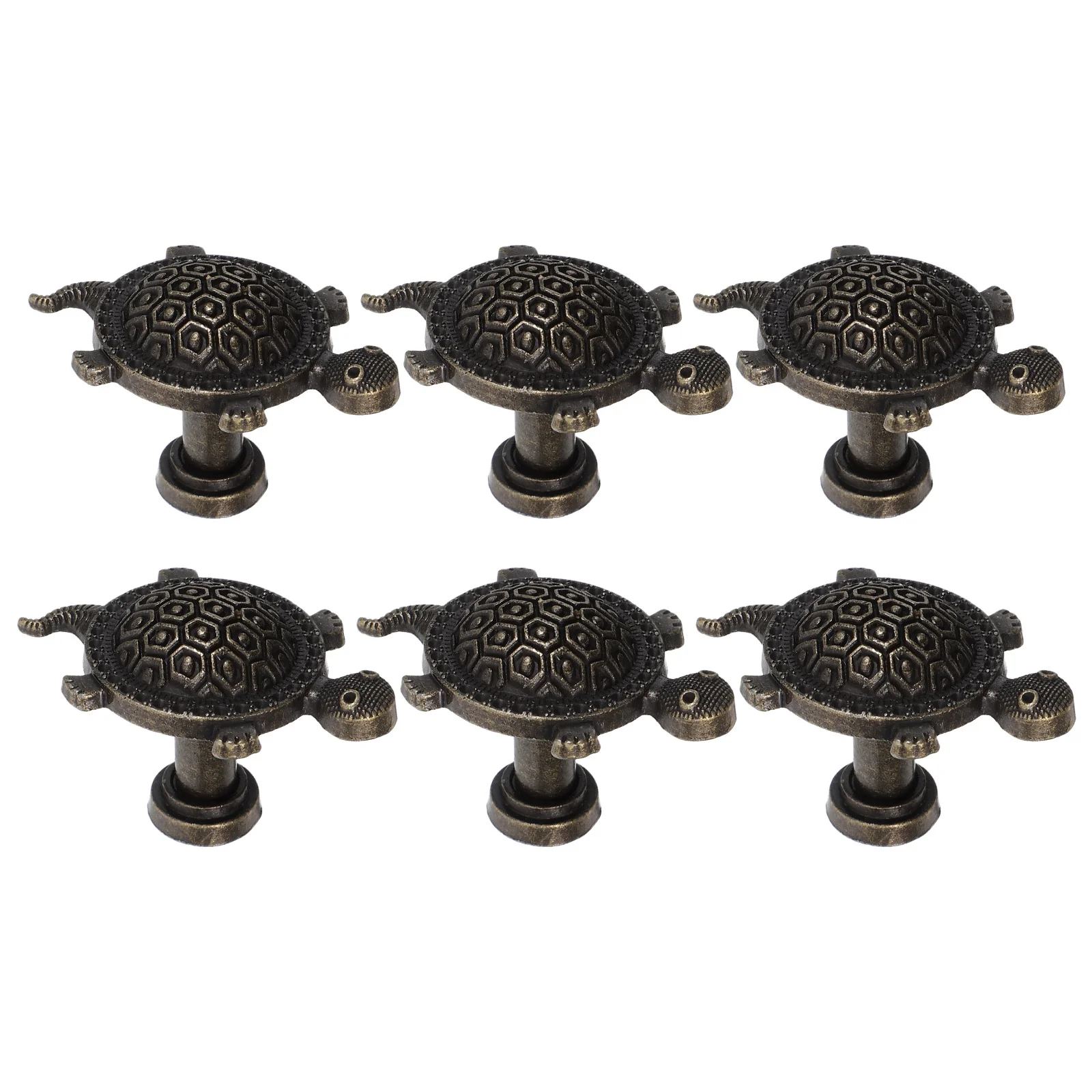 

6pcs Alloy Turtle Drawer Knobs Zinc Alloy Single Hole Cabinet Handles For Kitchen Bathroom Pulls Ocean Theme