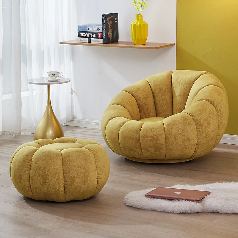 Pumpkin Pedal Trending Creative Living Room Bedroom Small Sofa Stool Dressing Room Fitting Room for Dormitory Low Stool