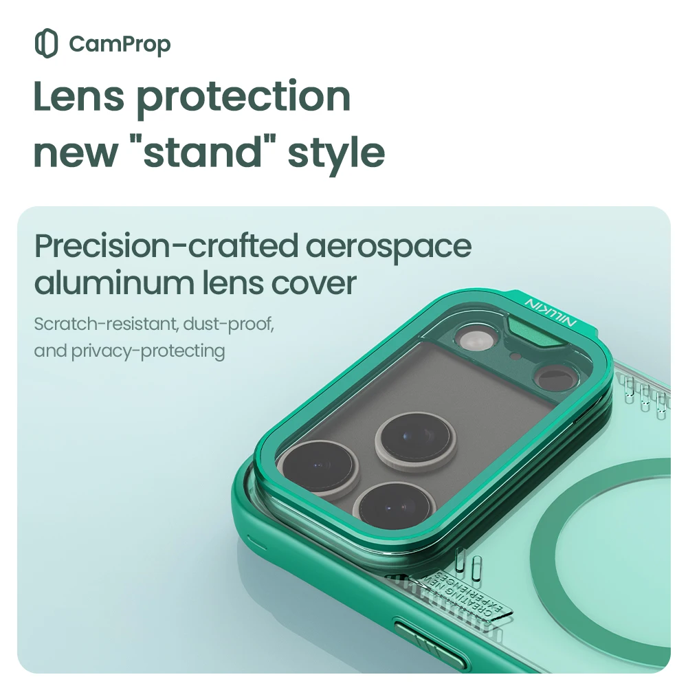 

Nillkin For iPhone 17 Pro Max Iceblade Prop Magnetic TPU border PC back cover lens cover bracket phone case protective cover