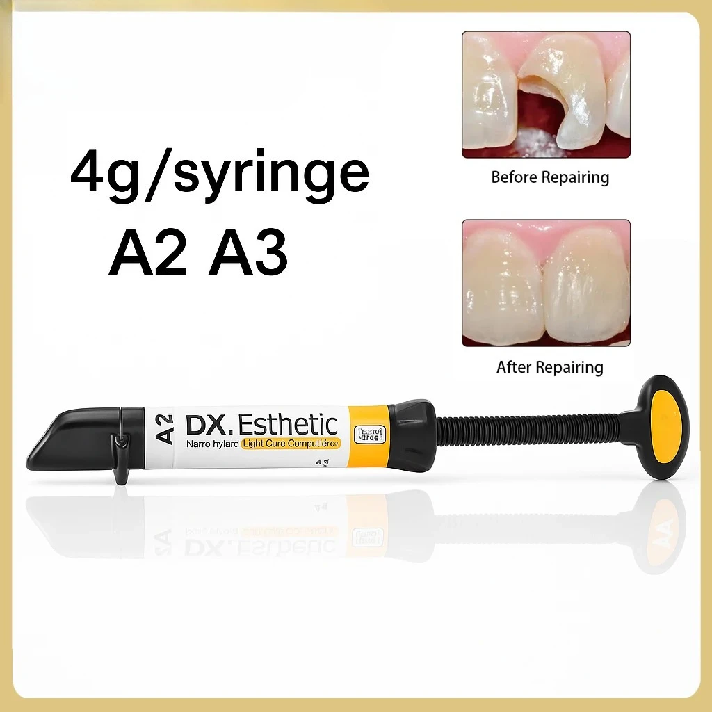 

4g/Syringe DENTEX Enamel Resin - Light Curing Composite for Anterior Restoration, Nano Hybrid Filling Material (A2/A3)