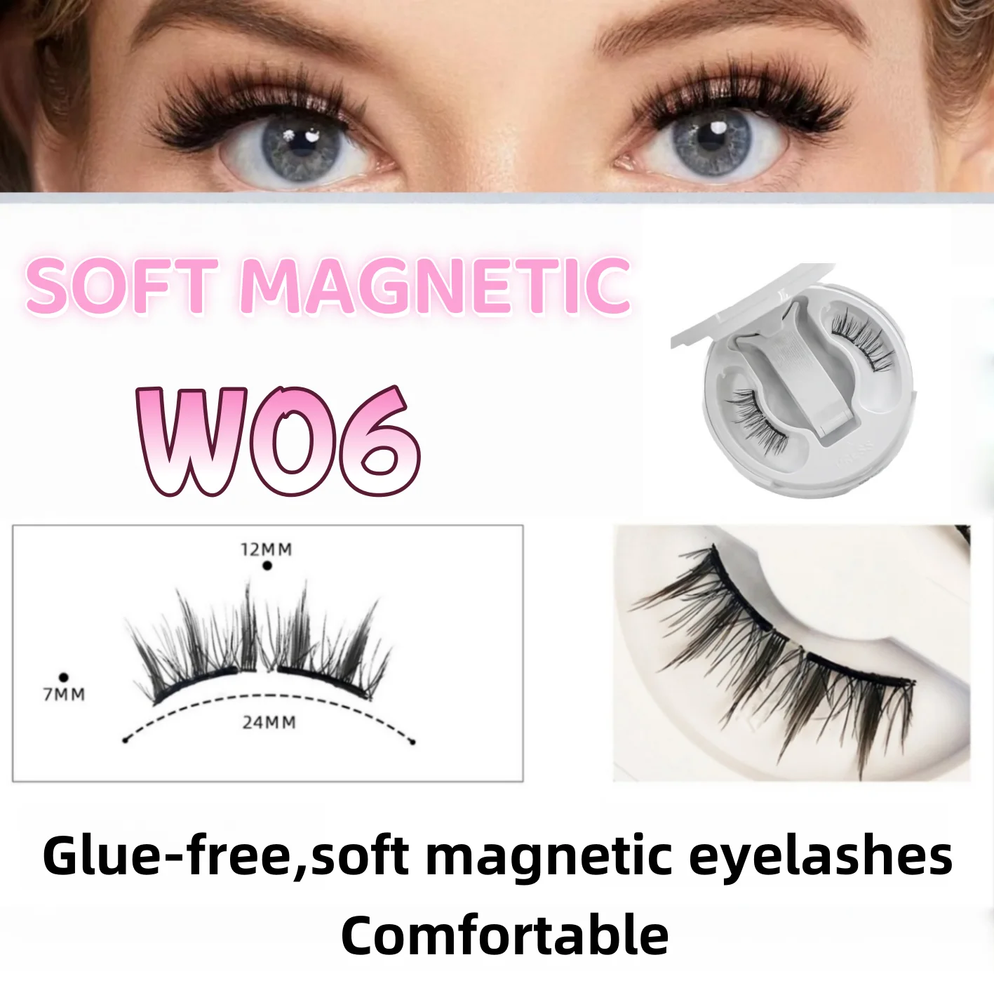 

Goodobe New Soft Magnetic Eyelashes Reusable No Glue Needed False Eyelashes with Magnetic Tweezers 3D Faux Lashes Makeup Tool