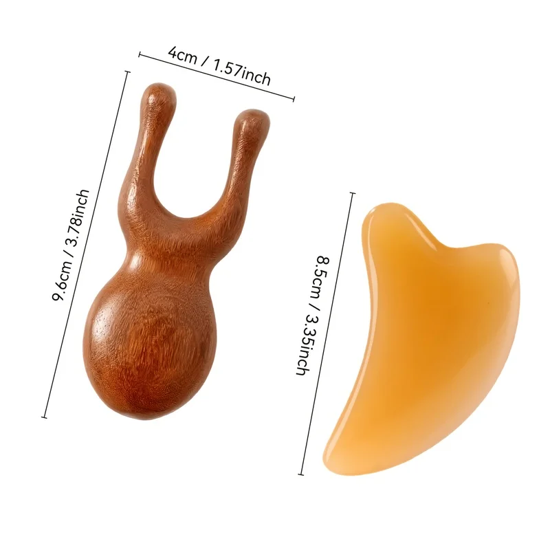 2Set，1a massage stick+1A guasha board，Portable handheld massage stick for acupressure on the nose and eye areas，Suitable for nos